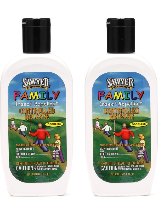 Sawyer Products SP5292 Controlled Release Family Insect Repellent, Lotion, Twin Pack, 6-Ounce